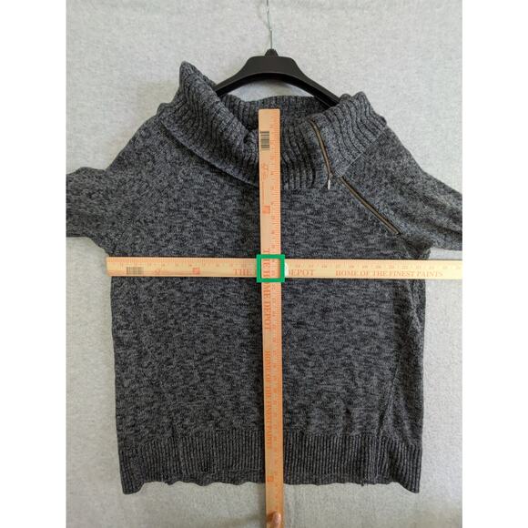 Sejour Sweater Women's 1X Gray‎ High Neck Knitted Zipper Long Sleeves Pullover - Picture 3 of 11